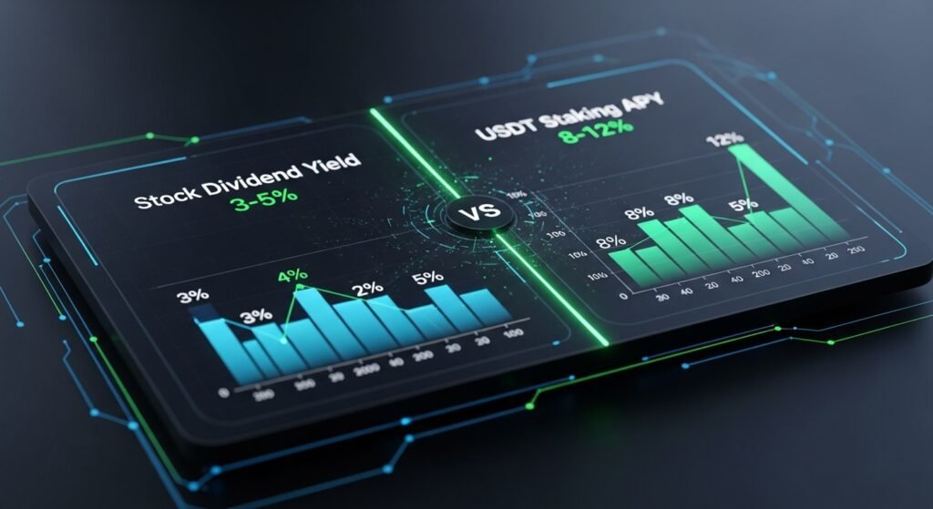 주식 배당 수익률과 스테이킹 연간 수익률(APY) 비교 대시보드