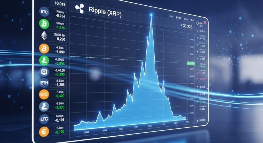 상승 곡선을 그리는 리플(XRP) 가격 차트와 2.69달러 목표가 표시
